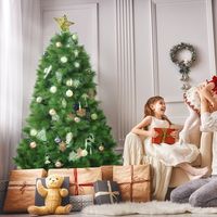 180cm Kunstkerstboom Kerstboom PVC Naalden Kunstboom met Metalen Standaard Groen