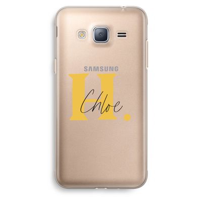 Amber Script: Samsung Galaxy J3 (2016) Transparant Hoesje