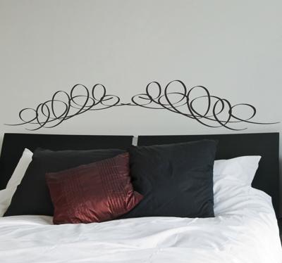 Sticker modern hoofdeinde bed krullen