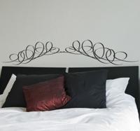 Sticker modern hoofdeinde bed krullen