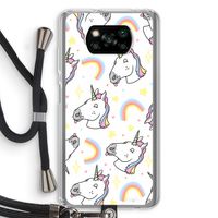 Rainbow Unicorn: Xiaomi Poco X3 NFC Transparant Hoesje met koord