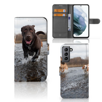 Samsung Galaxy S21 FE Telefoonhoesje met Pasjes Honden Labrador - thumbnail