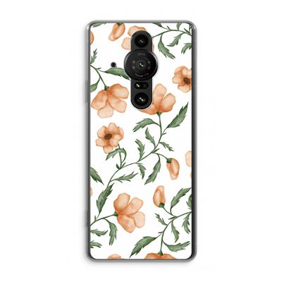 Peachy flowers: Sony Xperia Pro-I Transparant Hoesje