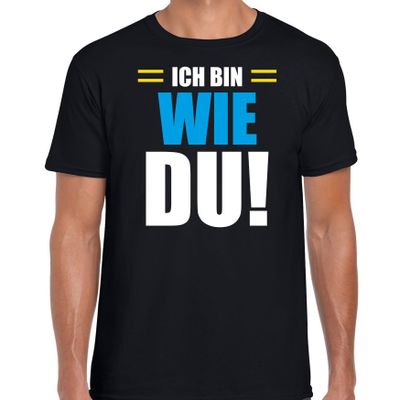 Apres ski t-shirt Ich bin wie du zwart heren - Wintersport shirt - Foute apres ski outfit