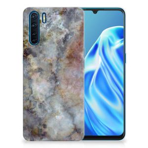 OPPO A91 TPU Siliconen Hoesje Marmer Grijs