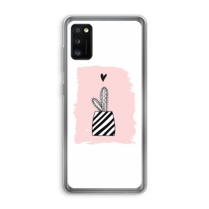 Zwart-wit cactus: Samsung Galaxy A41 Transparant Hoesje