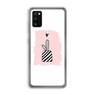Zwart-wit cactus: Samsung Galaxy A41 Transparant Hoesje