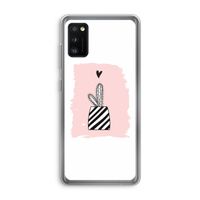 Zwart-wit cactus: Samsung Galaxy A41 Transparant Hoesje