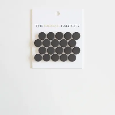 The Mosaic Factory London Mozaiek Tegel Rond - Zwart Porselein Ongeglazuurd, R11 315x294 mm