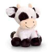 Knuffel Koe - zwart / wit - pluche - knuffeldier - 14 cm