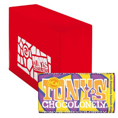 Tony&apos;s Chocolonely - Wit framboos biscuit discodip - 15x 180g