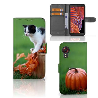 Samsung Galaxy Xcover 5 | Telefoonhoesje | Met pasjeshouder | Kitten
