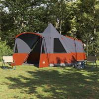Teepee Tent 8-Persoon Grijs en Oranje 720 x 465 x 295 cm