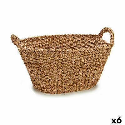 Mand Met handvatten Bruin 50 L 60 x 31 x 43 cm (6 Stuks)
