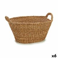 Mand Met handvatten Bruin 50 L 60 x 31 x 43 cm (6 Stuks)