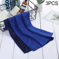 3 STKS absorberend polyester sneldrogend ademend koud gevild Fitness Sport draagbare handdoek (donkerblauw)