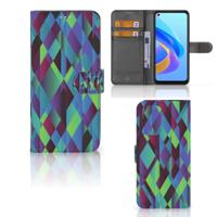 OPPO A76 | A96 | Book Case | Abstract Green Blue