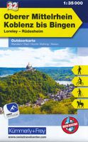 Wandelkaart 32 Outdoorkarte Oberer Mittelrhein Koblenz to Bingen | Küm