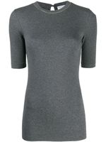 Brunello Cucinelli top en maille à manches courtes - Gris
