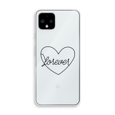 Forever heart black: Pixel 4 Transparant Hoesje