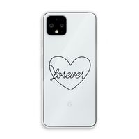 Forever heart black: Pixel 4 Transparant Hoesje