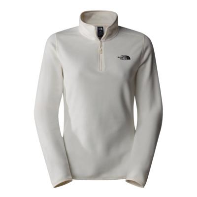 The North Face 100 Glacier 1/4 Zip Fleece Dames White Dune/NPF S
