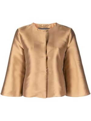 Alberta Ferretti veste crop en satin à fermeture zippée - Or