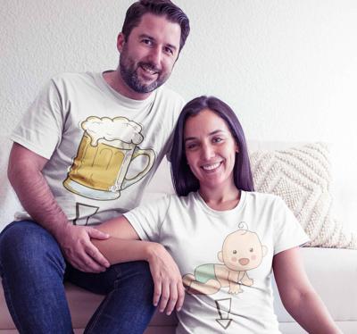 Couple T Shirts voor zwangere koppel
