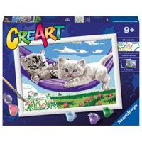 Ravensburger CreArt Schilderen op Nummer Kittens in Hangmat - thumbnail