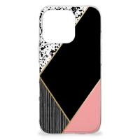 iPhone 16 Pro | TPU Hoesje | Zwart Roze Vormen