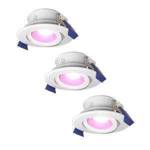 Set van 3 Smart Lima LED inbouwspots - Kantelbaar - Dimbaar - RGBWW - IP65 waterdicht en stofdicht - Buiten - Badkamer - GU10 verwisselbare lichtbron