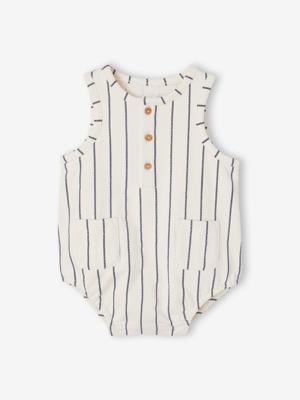 Babypakje voor jongens zonder mouwen ecru Babypakje voor jongens zonder mouwen ecru