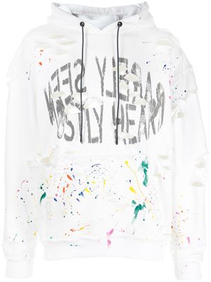 Mostly Heard Rarely Seen hoodie à effet taches de peinture - Blanc