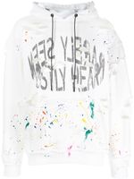 Mostly Heard Rarely Seen hoodie à effet taches de peinture - Blanc