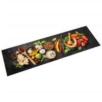 VidaXL Keukenmat wasbaar kruidenprint 45x150 cm fluweel