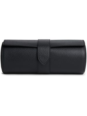 Smythson étui pour 3 montres Panama en cuir - Noir
