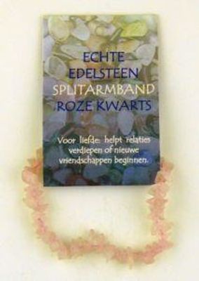Splitkralen armband roze kwarts op kaart