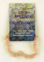 Splitkralen armband roze kwarts op kaart