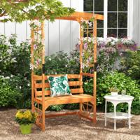 Rozenboog met Bank Houten Boog voor Klimplanten 2-Zits Tuinbank met Klimhulp Zitbank met Rankrooster Klimboog voor Tuin 120 x 58 x 189 cm