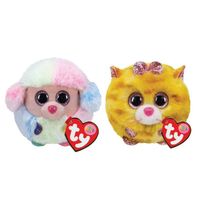 Ty - Knuffel - Teeny Puffies - Rainbow Poodle & Tabitha Cat