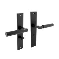 Intersteel Deurklink Bau-Stil op schild WC slot 63mm mat zwart
