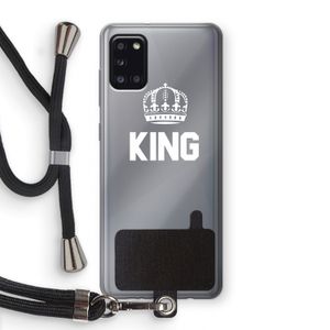King zwart: Samsung Galaxy A31 Transparant Hoesje met koord