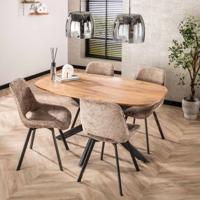 LifestyleFurn Eettafel 'Imre' Deens ovaal, Acaciahout, 150 x 90cm