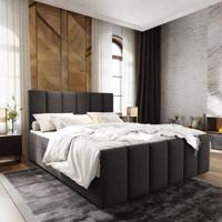 2dekans Vlakke Boxspring Monza 180 x 200 Zwart [Stofschade Voetbord + niet in originele verpakking]