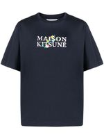 Maison Kitsuné t-shirt à logo brodé - Bleu