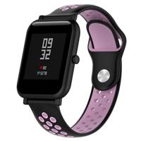 Dubbele kleur siliconen Sport polsband voor Huawei Watch serie 1 18mm (zwart roze)