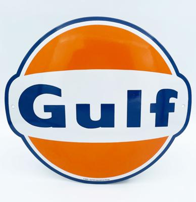 Gulf Emaille Bord 30 x 33 cm - Officieel Gelicenseerd Bennies Fifties