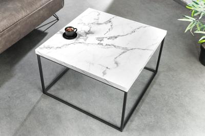 Moderne salontafel ARCHITECTURE 60cm wit marmeren design metalen frame - 44762