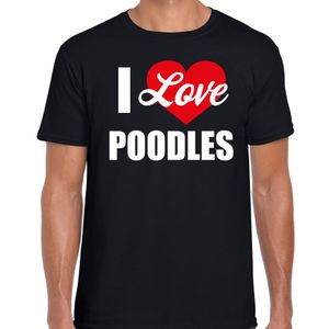 I love Poodles honden Poedel t-shirt zwart voor heren