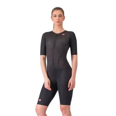 Castelli free sanremo 3 suit short sleeve zwart dames L
